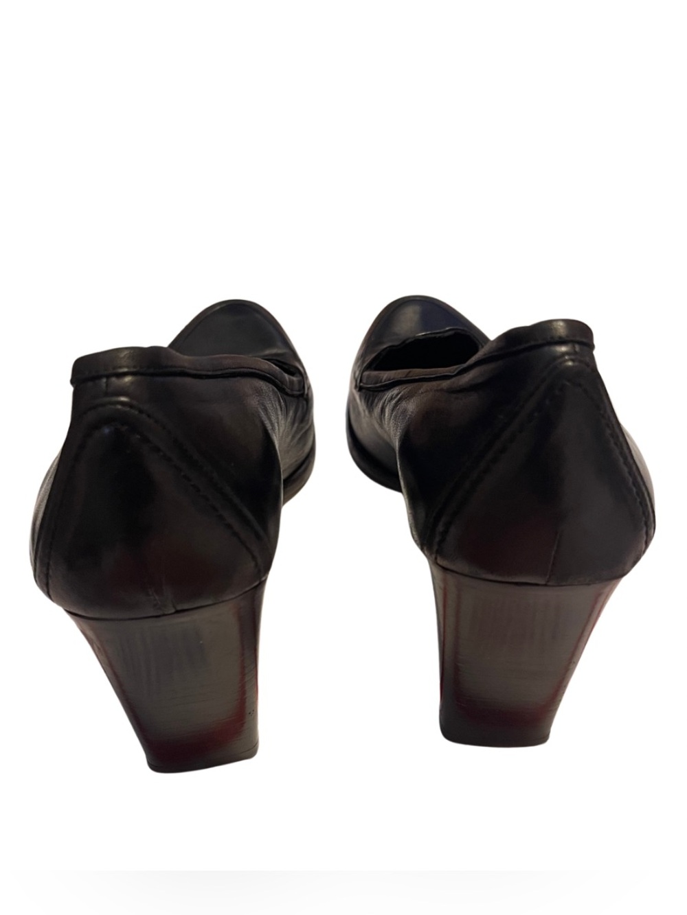 Cole Haan Women’s Black Leather Block Heel Loafer Pumps - Picture 6 of 7